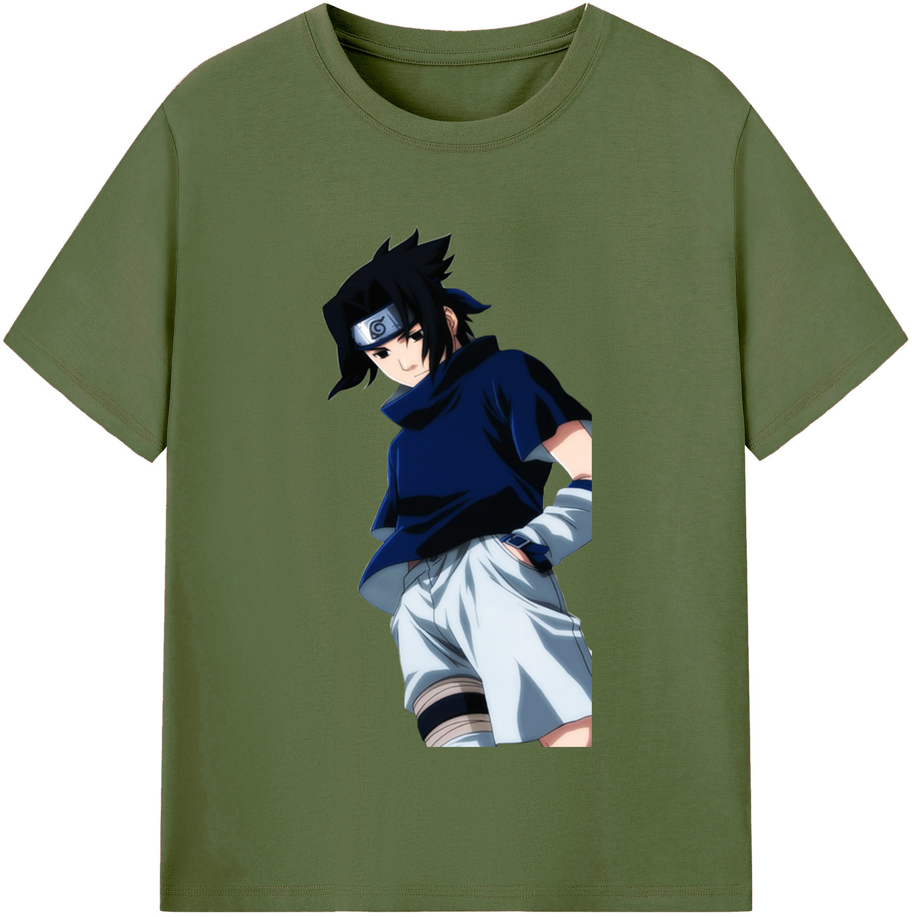 （画像用） NARUTO -ナルト- うちは サスケ Uchiha Sasuke 綿100％半袖Tシャツ（フロントプリント）